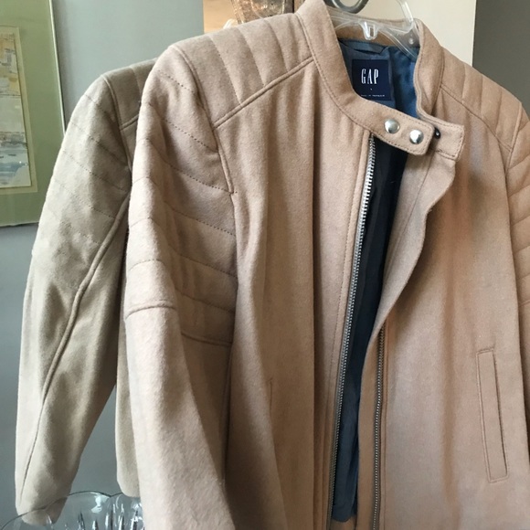 NWOT! Gap Women’s Large Wool Moto Jacket. Taupe. - Picture 7 of 8